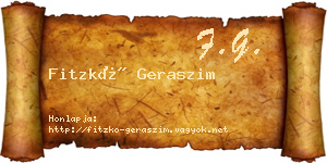 Fitzkó Geraszim névjegykártya